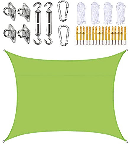 Tenda parasole, 3 m x 6 m, rettangolare, per esterni, patio, giardino, piscina, tessuto Oxford resistente ed elegante (21 colori disponibili)