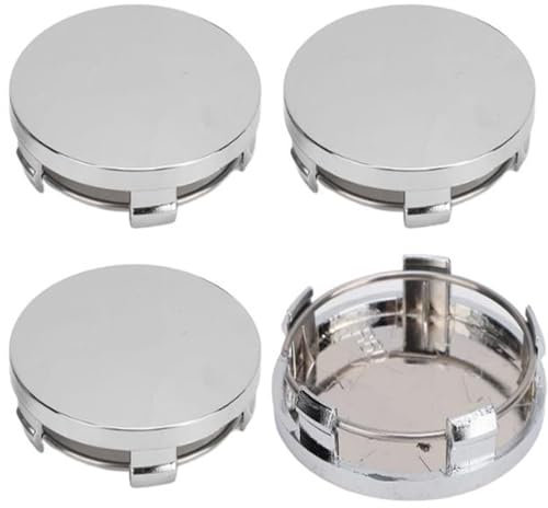 MBBROS 4 Stück Car Radnabenkappen für VW T-Cross 2019 2020 2021 2022 2023 2024+, Universal 60mm 68mm Radnabendeckel Nabendeckel Nabenkappen Auto Zubehör,B Silver-60mm