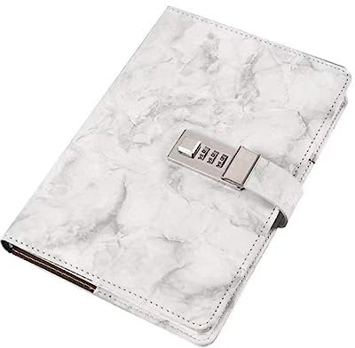DIYEAH Marble Notepad Daily Planning Notebook Diary Lock for Journal for Girls and Schedule Planner Lined Notebook for Office and Home Use