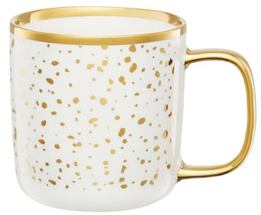 AMBITION Kaffeetasse weiss gold 370 ml Royal Porzellanbecher mit Henkel auch für Tee Cappuccino