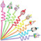 Ynaice 8 Pieces Reusable Drinking Straws Cocktail Plastic Straws Fun Easter Theme Straw Bunny Easter Egg Party Colourful Curly Straw for Kids Easter Party Favors Decorations Supplies