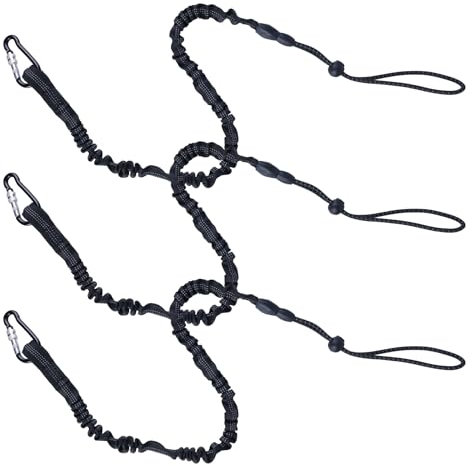 3 Set Reflektierend Werkzeugsicherung Lanyard: Ausziehbare Absturzsicherung Sicherheitsgurt Werkzeug Fallschutz mit Karabinerhaken, Lagerkraft 15KG Fallschutz sicherungsseil, für Arbeiten in der Höhe