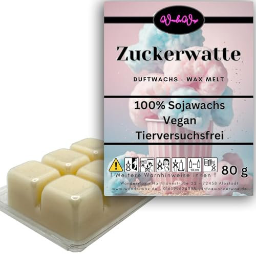 WonderWax Duftwachs Wax Melts für Duftlampe, 6 Würfel Duftmelt Wachsmelt Sojawachs Duftwachswürfel für Raumdüfte, Wachs mit Duftöl Indoor Melts Duftwachs für Aromalampe Zuckerwatte