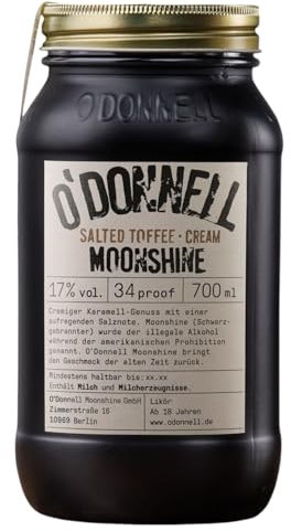 O'Donnell Moonshine Salted Toffee Cream 0,7 L – Cremiger Toffee-Likör mit Salznote