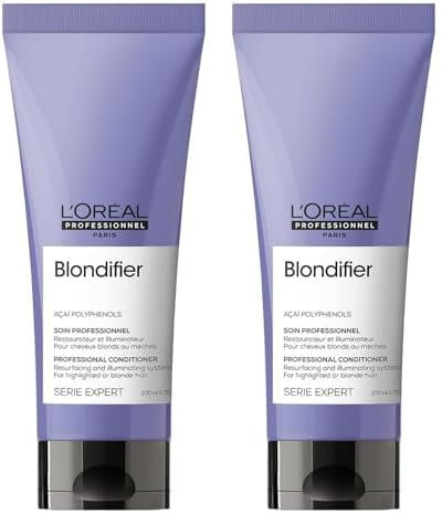 L'Oréal Professionnel, Acondicionador Reparador e Iluminador para Pelo con Mechas o Rubio, Blondifier Cool, 200ml (Paquete de 2)
