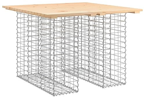 Eleganz Banc de jardin, en gabion, 100 x 102 x 72 cm, en pin massif non traité, durable, pour terrasse et jardin, design naturel