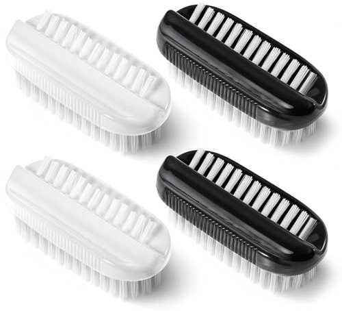 Dual-Sided Nail Brush, 4 Pack - Heavy Duty Hand & Nail Scrubber for Deep Cleaning Under Nails, Dirt & Grease | Home, Garden, Salon Use