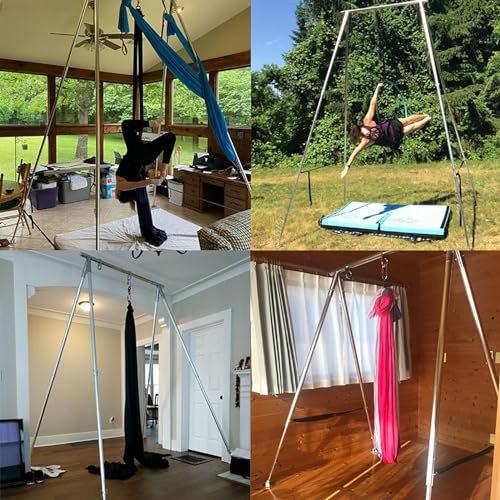 Robuster Stahl-Hängemattenständer – tragbarer Aerial Yoga Aufhänger für Luftakrobatik – A-Rahmen Aufhängungsrahmen