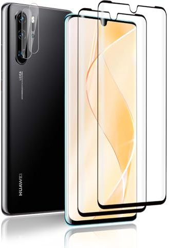 2+2 Stück für Panzerglas für Huawei P30 Pro Schutzfolie, 9H Anti Kratzer Schutzglas Folie mit Kameraschutz, Sensitive Touch, Anti-Fingerabdruck Panzer Schutz Glas, Keine Blasen Displayschutzfolie