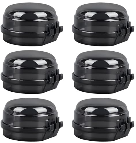 NiceNaiils 6 Pcs couvercles de boutons de cuisinière à gaz améliorés pour la sécurité des enfants, taille universelle pour bouton de cuisinière à gaz, protection contre les bébés (Noir)