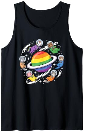 Schwule Weltraumtiere Rainbow Planet Pride Tank Top