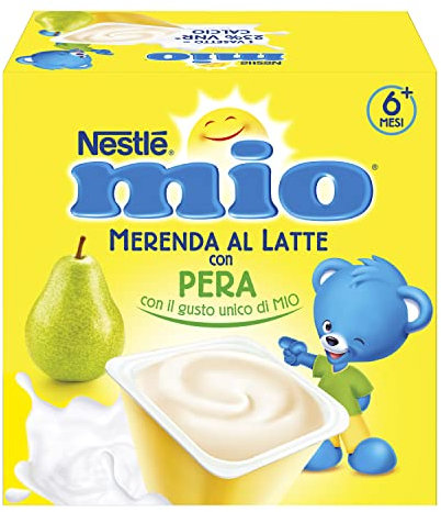 NESTLÉ MIO Merenda al Latte Pera, 4 Vasetti da 100g (400g)