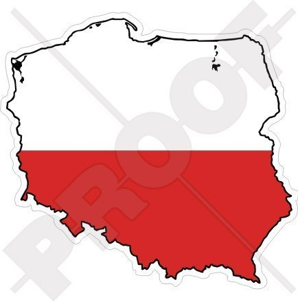POLEN Polnische Karte-Flagge POLEN 100mm Auto & Motorrad Aufkleber, Vinyl StickersF