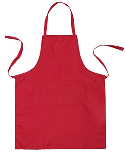 Besonzon Kochschürze, Kochschürze, Latzschürze für Erwachsene, professionelle Kichen-Schürze für Männer und Frauen, mit Taschen zum Backen, Grillen und Bars, Grillen und Restaurants (rot/60 x 70 cm)