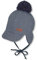 Sterntaler Schirmmütze für Jungen mit Bommel, Ohrenklappen und Bindebändern, Alter: 6-9 Monate, Größe: 45, Blau (Marine)