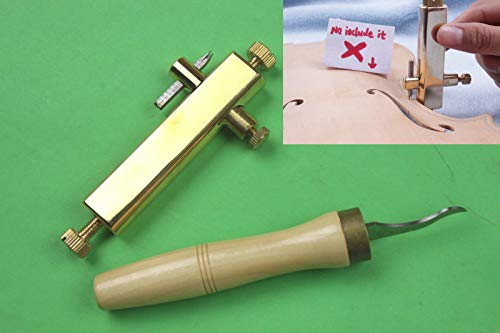 Yinfente Messing-Spachtelwerkzeuge, Inlay, Nutenschnitzmesser, Geigenbauer-Werkzeuge für die Herstellung von Violine, Bratsche, 1 Set