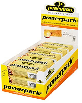 Peeroton Powerpack Riegel Latte Macchiato - Energieriegel ohne Zucker - Protein Snack Mahlzeitenersatz mit langanhaltender Energieverfügbarkeit - der Haferriegel, der sättigt und stärkt - 15 x 70 g