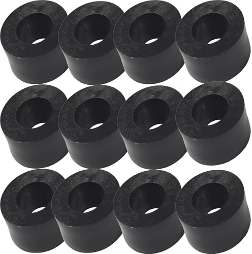 M6 x 15mm Black Nylon Spacers Standoff Washers, Pack of 12 – Cylindrical Insulating Plastic Bushing for PCB, Electronics, Motherboard, Robotics & DIY