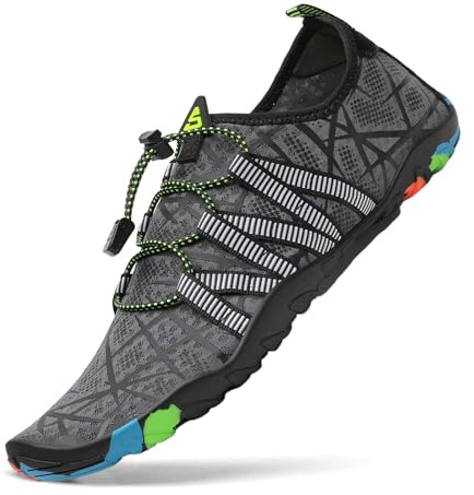 Chaussures Aquatiques Homme Femme pour Sport Surf léger Respirant Water Shoes, C-gris, 37 EU