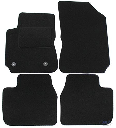 J&J AUTOMOTIVE | Tapis De Sol Noir Velours sur Mesure pour C4 Cactus Depuis 2014, Base Antidérapante, Renforcée dans la Zone de la Pédale