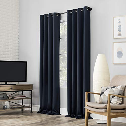 Sun Zero Nordic 2er Pack Theater Grade Extreme 100% Verdunkelungsvorhang, 132,1 x 213,4 cm, Marineblau