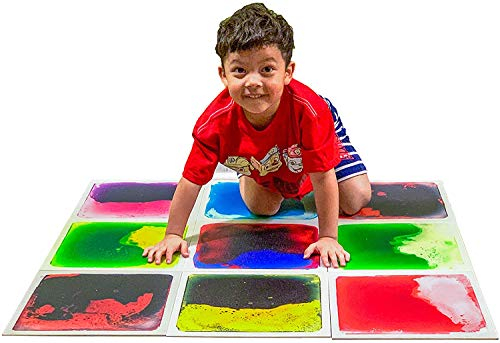 Art3d Carreaux de Sol Liquide sensoriels pour Enfants, Tout-Petits, Adolescents, Salle de Jeux, Piste de Danse (30 cm x 30 cm, Lot de 9)