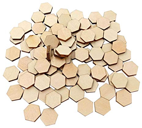 Heallily Holzteile, sechseckige Ausstechformen, Holz, Mosaik, Fliesen, Verzierung, DIY Basteln, Dekoration, für Hochzeit, Geburtstag, Weihnachten, 200 Stück, holz, holz, 12.5MM