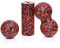 BODYMATE Faszien MINI-SET Schwarz-Pepper-Red - Mini-Faszien-Rolle L15xD6cm, Ball D8cm und Duo-Ball D8cm im Set