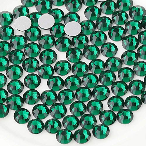 Beadsland 1440 Pezzi Strass Retro Piatto, Cristalli Strass per Unghie,Verde Smeraldo,SS10(2,7-2,9 mm)