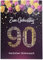Libetui Cards Liebevolle Glückwunschkarte 90 Karte zum 90. Geburtstag Geburtstagskarte 90 A5 Karte Zahl 90 Glückwünschen Pink Lila Gold