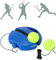 El entrenador de tenis hace rebotar la pelota, juego de entrenamiento con 2 pelotas que rebotan, tabla portátil, adecuada para principiantes, niños y adultos.