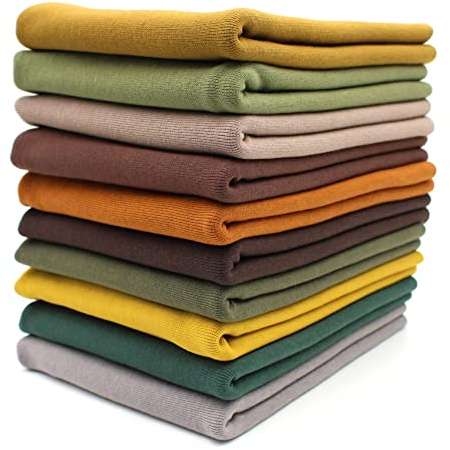 10x 0,25m Bündchenstoff Set Schlauchware 70cm breit 95% Baumwolle, 5% Elasthan Auswahl Jersey (Naturtöne, 10er Set)