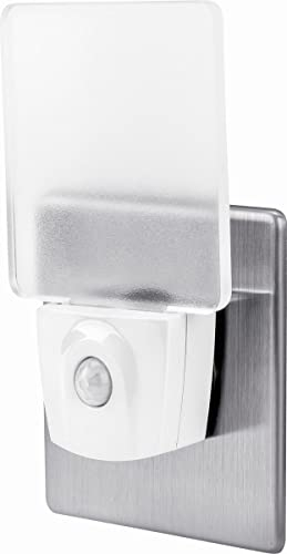 Integral Luz nocturna LED con sensor de movimiento, con enchufe, detector de movimiento, rellanos, escaleras, entradas, cocinas, dormitorios, dormitorio bebé [Clase de energía A+] Transparente