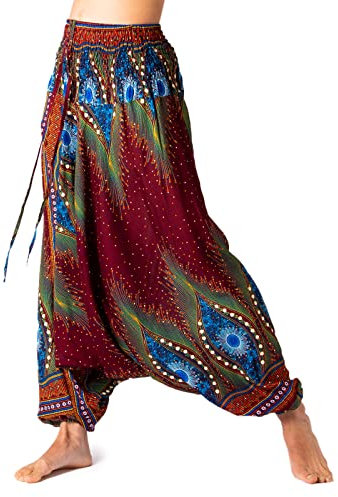 PANASIAM Aladin Pants Peacock V27 Brown Blue, L