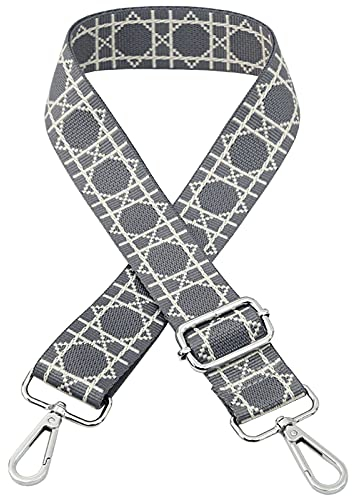 Verstellbarer Schultergurt Taschengurt Breit Schulterriemen Umhängegurt Herren Taschenriemen Damen Zubehör Tragegurt Längenverstellbarer für Schultertasche Tragetaschen und Handtaschen,A Silver Clasp