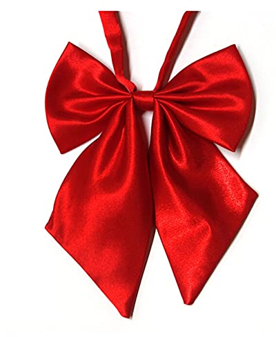 PJRYC Damen Fliege Rot Schmetterling Frauen Krawatte Schwarz Knoten Nacken Tragen Ribbon Krawatten Hotel Clerk Kellnerin (Color : Red, Größe : One Size)