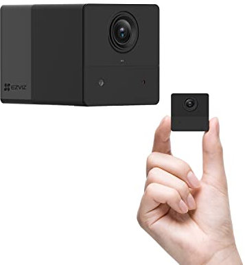 EZVIZ Mini Battery Camera Indoor, No Plug-in, with Audio Video, APP Control, Camera Wireless 2.4Ghz Wifi, Human Motion Detection, Night Vision, Two Way Audio, Magnetic Mount, Google Alexa Control(BC2)