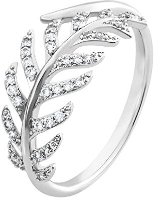 Heideman Ring Ally Damen aus Edelstahl silber farbend poliert Damenring für Frauen mit Stein weiss