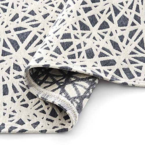 ECOMMERC3 Moma - Alfombra Salon Gris de 120 x 180 con Textura Muy Suave y Acolchada | Alfombras Lavables en Lavadora de Poliéster Soft con un Diseño Elegante Ideal para Decorar Cualquier Espacio