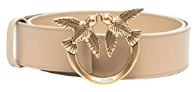 Pinko Love Berry H4 Belt Vitello Set Cintura, D28q_Beige Safari-Antique Gold, XS Donna