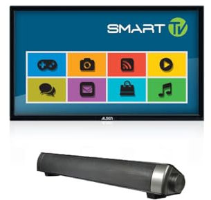 Alden Pack Téléviseur 22 55cm Connecté + Barre de Son Stereo Camping-Car