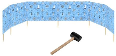 Garronda Strand Windschutz Sichtschutz 8m lang Plus Gummihammer GAEX001 (Marine-64, 8 m)