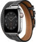 Strap-it Cinturino in Pelle Doppio Giro - per Apple Watch 38mm / 40mm / 41mm - Compatibile con iWatch 8/7 /6/5 /4/3 /2/1 /SE/SE 2/ Ultra - per Donna e Uomo - Nero