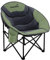 Skandika Moonchair Sirkka | Bequemer Campingstuhl, gepolstert, klappbar, Kühlfach, Getränkehalter, Tragegriff und Tragetasche, Anti-Rutsch-Füße, max. 150 kg | Camping Sessel, Mondsessel (grün/grau)