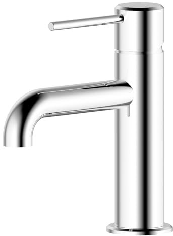 CSEA Berührungs-Waschtischarmatur, Wasserfall-Effekt, Chrom, inklusive 45CM Edelstahl-Geflechtschlauch (F3/8-M10x1-45CM-DN8), 4001HO33-O.