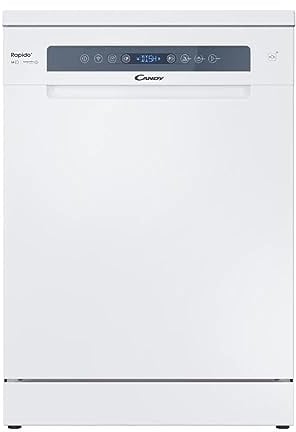CANDY - Lave-Vaisselle - Pose Libre - 14 Couverts - Classe Énergétique C - Maxi Cuve, Wash & Dry 35 min, Ouverture Automatique, Contrôle à Distance - Blanc - 60 x 82 cm - Modèle CF 4C6F0W