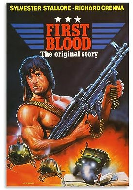 KHAMEO First Blood Rambo HD-Poster, Leinwand-Poster, dekoratives Gemälde, Leinwand-Wandposter und Kunstdruck, modernes Familienschlafzimmer-Dekor-Poster, 30 x 45 cm