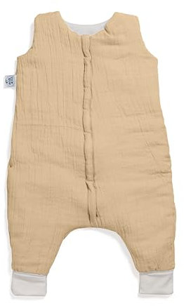 pic Bear Schlafsack-Jumper 633 aus Musselin-Baumwolle, Overall-Stil mit Beinen, 80cm (Tender Peach, 80 cm)