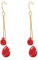 Vissen Boucles d'oreilles Rouge Zirconium Pendante Femmes Plaqué or Boucles d'oreilles Crochet Chic Bijoux
