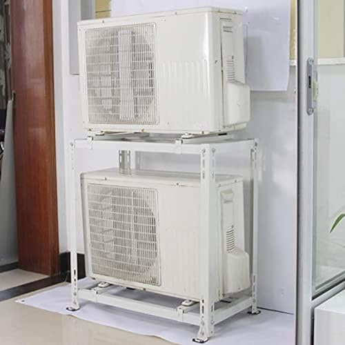 Air Conditioner Support Bracket, Mini Split Air Conditioner Heat Pump Systems Ac Bracket Heat Pump Base,Universal Heavy Duty Condenser Stand, Shock Absorption Double Stack Levels Ground Stand,90*9
